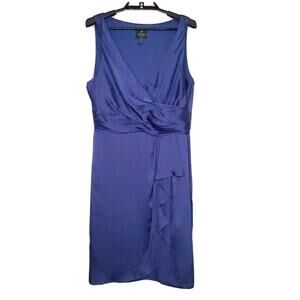 Adrianna Papell Dress 4 Periwinkle Sleeveless Wrap
